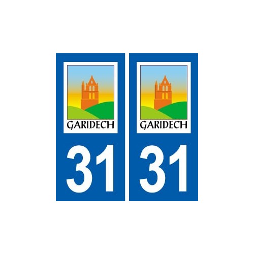 31 Garidech logo ville autocollant plaque stickers