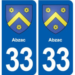 33 Abzac blason ville autocollant plaque stickers