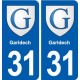 31 Garidech blason ville autocollant plaque stickers