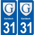 31 Garidech blason ville autocollant plaque stickers