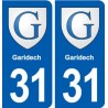 31 Garidech blason ville autocollant plaque stickers