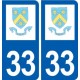 33 Abzac logo ville autocollant plaque stickers