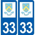33 Abzac logo ville autocollant plaque stickers