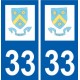 33 Abzac logo ville autocollant plaque stickers