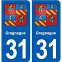 31 Gragnague blason ville autocollant plaque stickers
