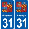 31 Gragnague blason ville autocollant plaque stickers