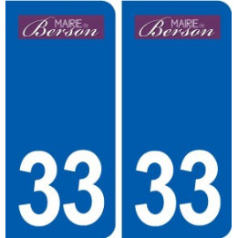 33 Berson logo ville autocollant plaque stickers