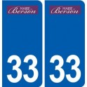 33 Berson logo ville autocollant plaque stickers