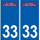 33 Berson logo ville autocollant plaque stickers