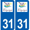 31 Gragnague logo ville autocollant plaque stickers