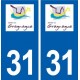 31 Gragnague logo ville autocollant plaque stickers
