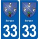 33 Berson blason ville autocollant plaque stickers