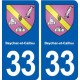 33 Beychac-et-Caillau blason ville autocollant plaque stickers