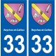 33 Beychac-et-Caillau blason ville autocollant plaque stickers