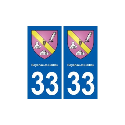 33 Beychac-et-Caillau blason ville autocollant plaque stickers