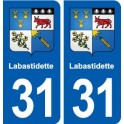 31 Labastidette blason ville autocollant plaque stickers