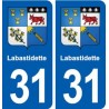 31 Labastidette blason ville autocollant plaque stickers