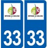 33 Beychac-et-Caillau logo ville autocollant plaque stickers