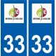 33 Beychac-et-Caillau logo ville autocollant plaque stickers