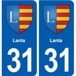 31 Lanta  blason ville autocollant plaque stickers