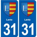 31 Lanta  blason ville autocollant plaque stickers