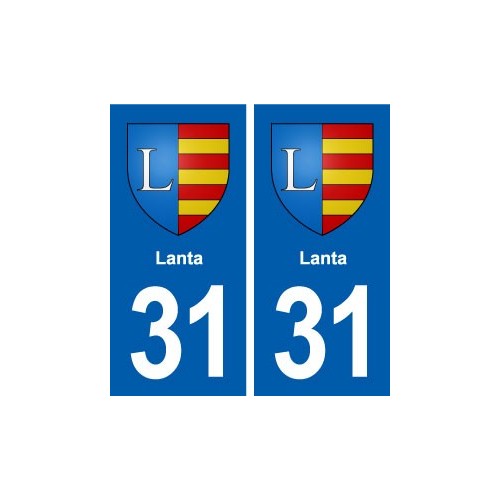 31 Lanta  blason ville autocollant plaque stickers