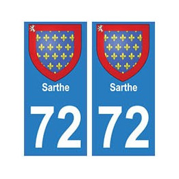 72 Sarthe autocollant plaque blason armoiries stickers département