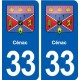 33 Cénac blason ville autocollant plaque stickers