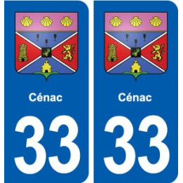 33 Cénac blason ville autocollant plaque stickers