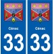 33 Cénac blason ville autocollant plaque stickers