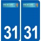 31 Lanta logo ville autocollant plaque stickers