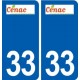 33 Cénac logo ville autocollant plaque stickers