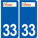 33 Cénac logo ville autocollant plaque stickers