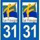31 Le Fauga logo ville autocollant plaque stickers