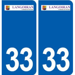 33 Langoiran logo ville autocollant plaque stickers
