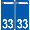33 Langoiran logo ville autocollant plaque stickers