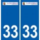 33 Langoiran logo ville autocollant plaque stickers