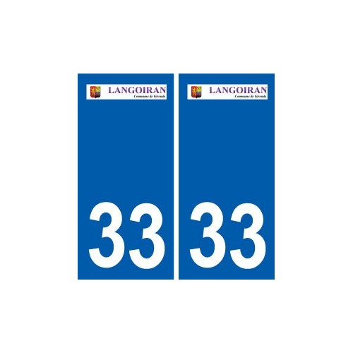 33 Langoiran logo ville autocollant plaque stickers