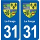 31 Le Fauga blason ville autocollant plaque stickers