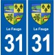 31 Le Fauga blason ville autocollant plaque stickers