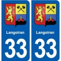 33 Langoiran blason ville autocollant plaque stickers