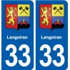 33 Langoiran blason ville autocollant plaque stickers