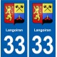 33 Langoiran blason ville autocollant plaque stickers