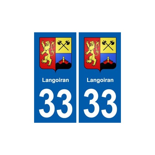 33 Langoiran blason ville autocollant plaque stickers