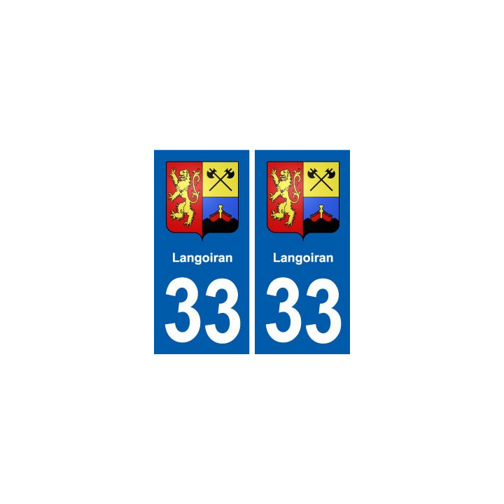 33 Langoiran blason ville autocollant plaque stickers