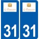 31 Le Fousseret logo ville autocollant plaque stickers