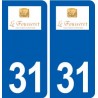 31 Le Fousseret logo ville autocollant plaque stickers