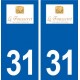 31 Le Fousseret logo ville autocollant plaque stickers