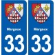 33 Margaux blason ville autocollant plaque stickers