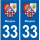 33 Margaux blason ville autocollant plaque stickers